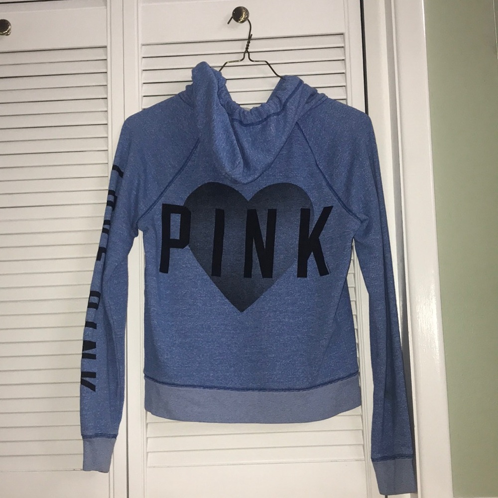 PINK blue zip up hoodie